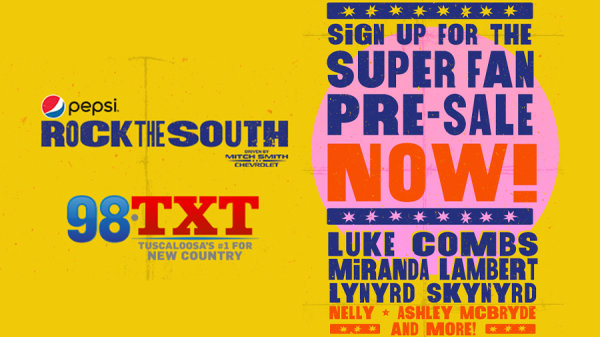 Rock the South Super Fan Pre-sale | 98 TXT - Vimarsana News
