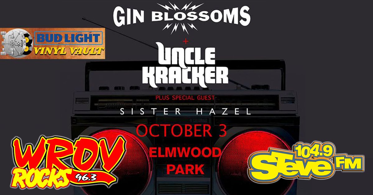 Steal STEVE's Seats to Gin Blossoms/Uncle Kracker/Sister Hazel at Elmwood Park! | 104.9 STEVE FM - Vimarsana News