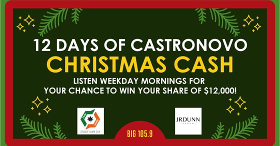 12 Days of Castronovo Christmas Cash | BIG 105.9 - Vimarsana News