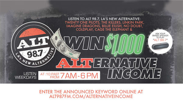 Listen to Win $1,000 of ALTernative Income! | ALT 98.7 - Vimarsana News