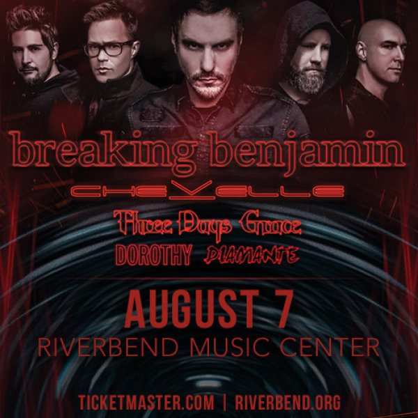 Win a pair of tickets to see Breaking Benjamin at Riverbend Music Center!