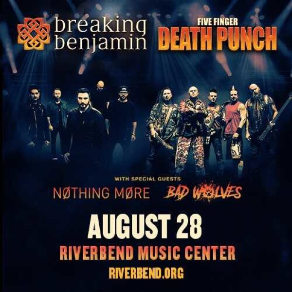 Win a pair of tickets to see Breaking Benjamin & Five Finger Death Punch at Riverbend Music Center!