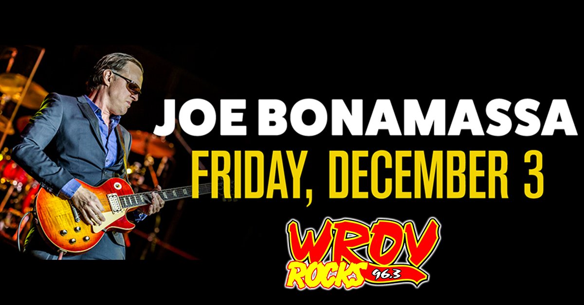 Win Tickets to Joe Bonamassa at Berglund Performing Arts Theatre! | 96.3 ROV - Vimarsana News