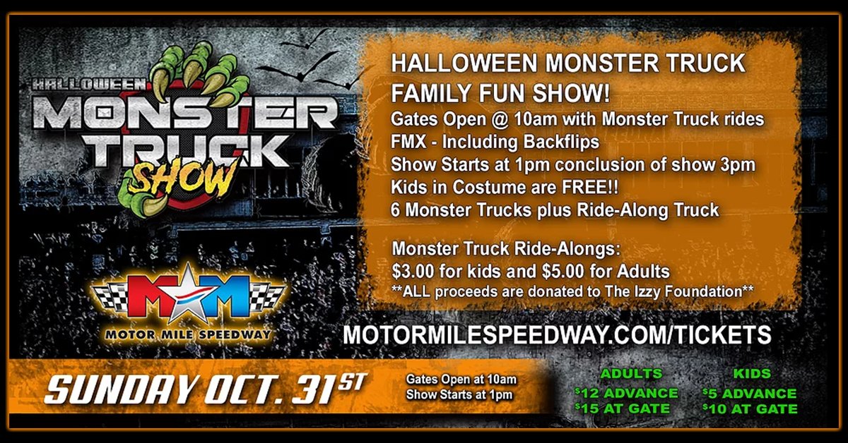Win a Family 4-Pack of Tickets to the Halloween Monster Truck Show! | 96.3 ROV - Vimarsana News