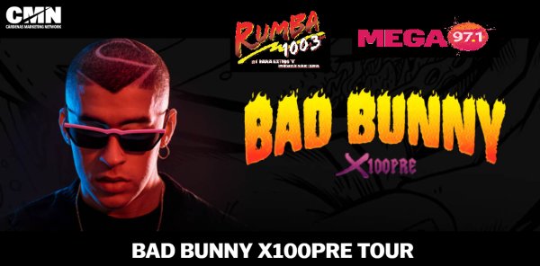 Preventa de Entradas para Bad Bunny en Tampa: x100Pre Tour 2019