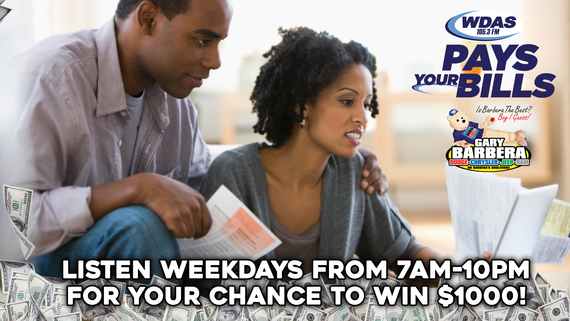 Listen to Win $1,000 with WDAS Pays Your Bills! | WDAS - Vimarsana News