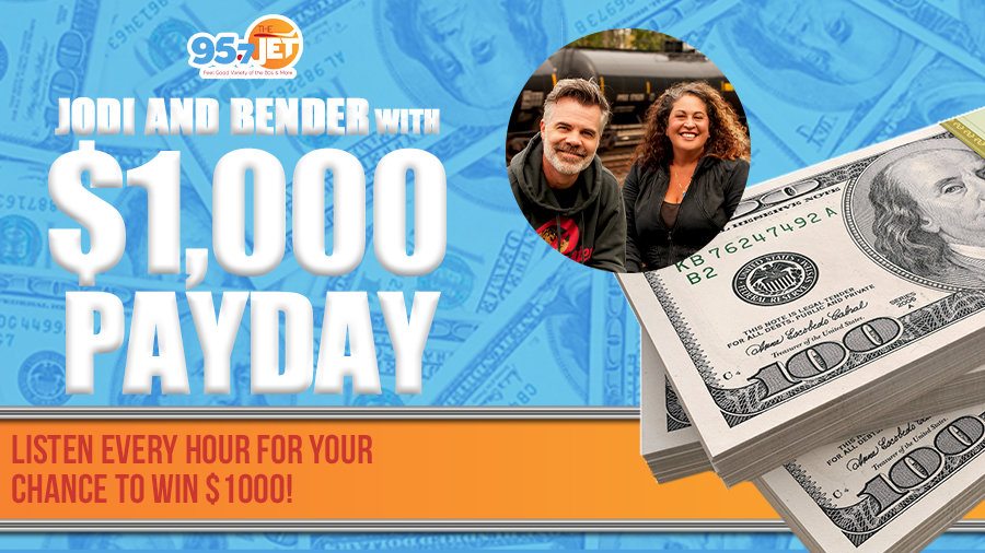 Jodi and Bender with the $1,000 Payday!! | 95.7 The Jet - Vimarsana News